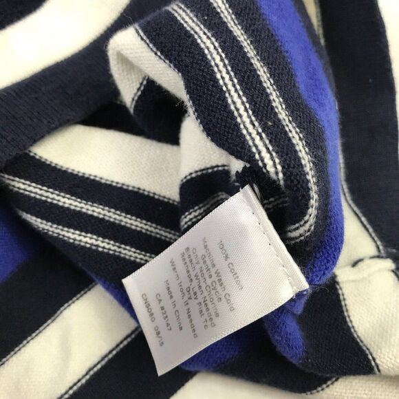Talbots Cotton Nautical Sweater Striped 3/4 Sleeve Crew Neck Pullover PM Petites - Picture 9 of 11